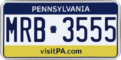 PA license plate MRB3555