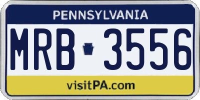 PA license plate MRB3556