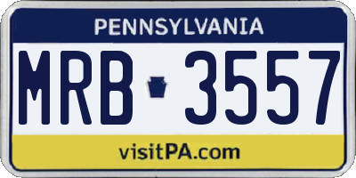 PA license plate MRB3557