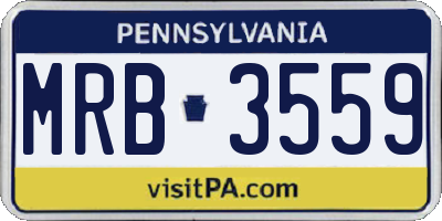 PA license plate MRB3559