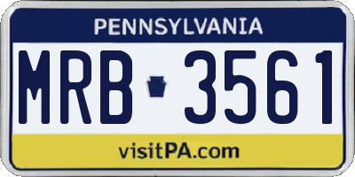 PA license plate MRB3561