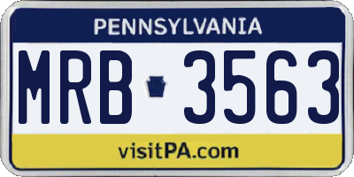 PA license plate MRB3563
