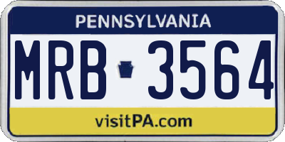 PA license plate MRB3564