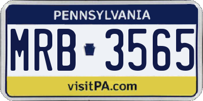 PA license plate MRB3565