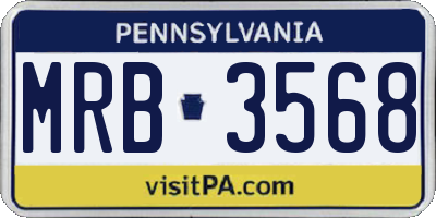 PA license plate MRB3568