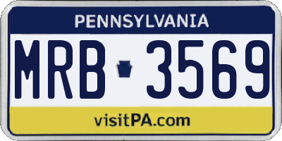 PA license plate MRB3569