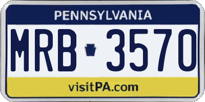 PA license plate MRB3570