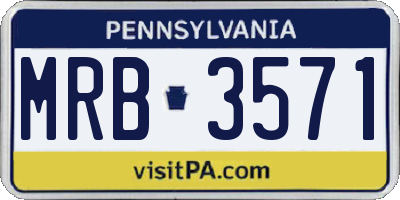 PA license plate MRB3571