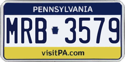PA license plate MRB3579