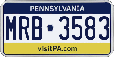 PA license plate MRB3583