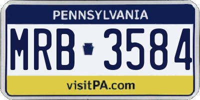 PA license plate MRB3584