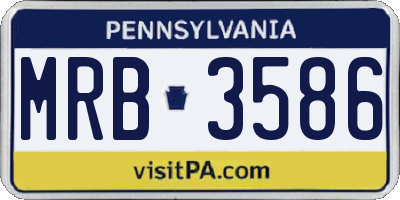 PA license plate MRB3586