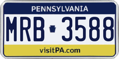 PA license plate MRB3588