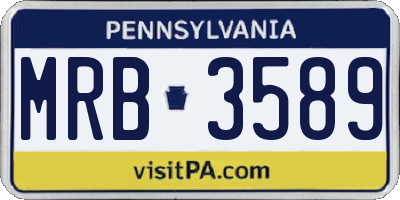 PA license plate MRB3589