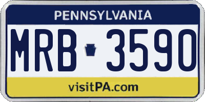 PA license plate MRB3590
