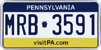 PA license plate MRB3591