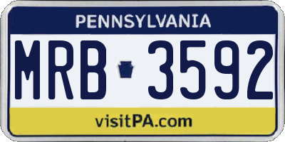 PA license plate MRB3592