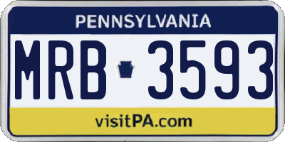 PA license plate MRB3593