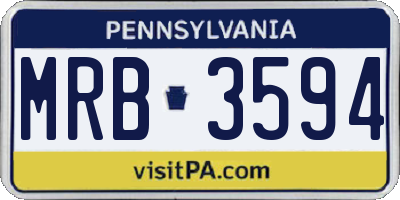 PA license plate MRB3594