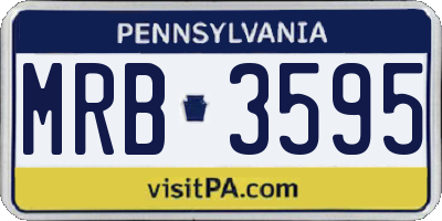 PA license plate MRB3595