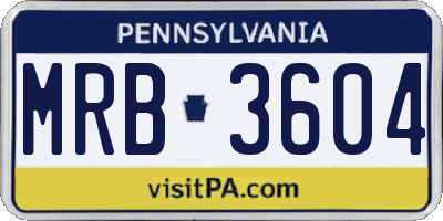 PA license plate MRB3604