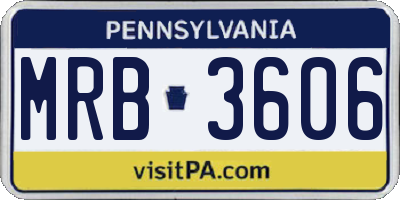 PA license plate MRB3606