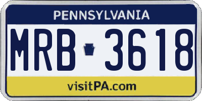 PA license plate MRB3618