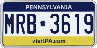 PA license plate MRB3619