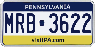 PA license plate MRB3622