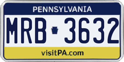 PA license plate MRB3632