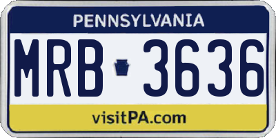 PA license plate MRB3636
