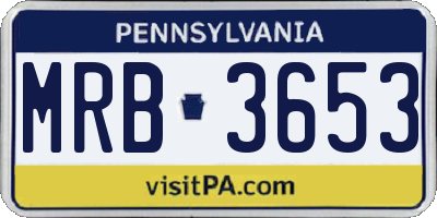 PA license plate MRB3653