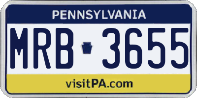 PA license plate MRB3655