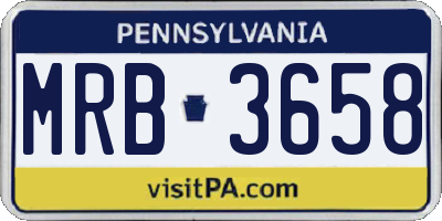 PA license plate MRB3658