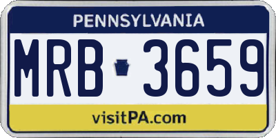 PA license plate MRB3659
