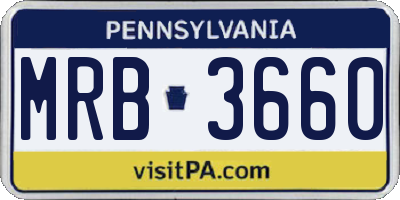 PA license plate MRB3660