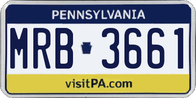 PA license plate MRB3661