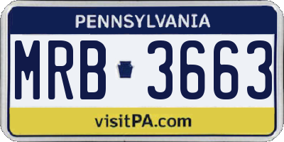 PA license plate MRB3663