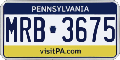 PA license plate MRB3675