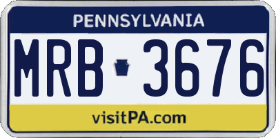 PA license plate MRB3676