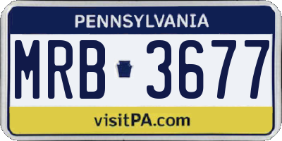 PA license plate MRB3677