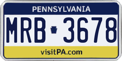 PA license plate MRB3678
