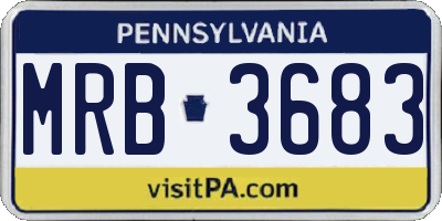 PA license plate MRB3683