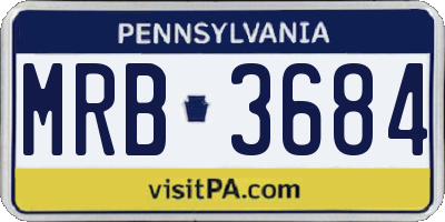 PA license plate MRB3684