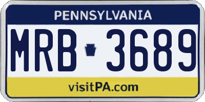 PA license plate MRB3689
