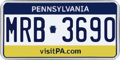PA license plate MRB3690