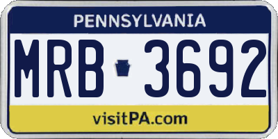 PA license plate MRB3692