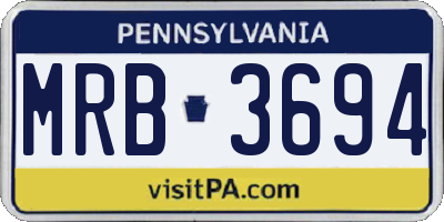 PA license plate MRB3694