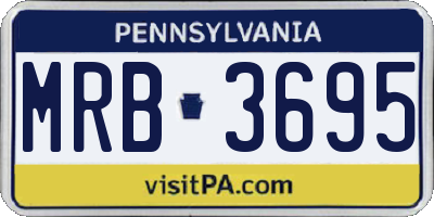 PA license plate MRB3695