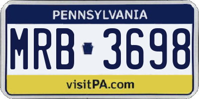 PA license plate MRB3698